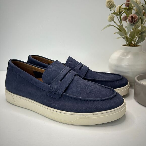 Vionic Thompson Slip-on Penny Loafers Casual Comfort Shoe Navy Men's 12 Wide - Picture 1 of 9